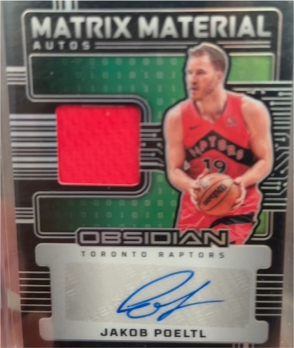 2024-25 Panini Obsidian #MM-JPT Jakob Poeltl Matrix Material Auto — front