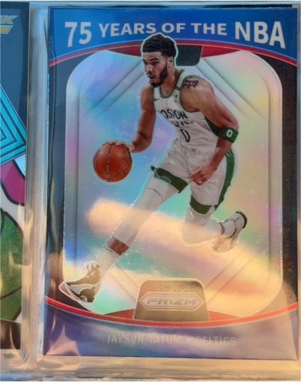 2021-22 Panini Prizm #4 Jayson Tatum 75 Years of the NBA Silver Prizm — front