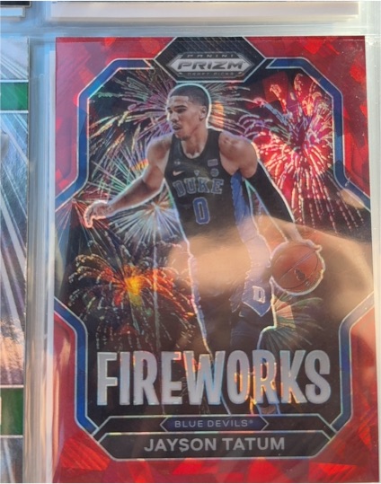 2023-24 Panini Prizm Draft Picks Fireworks #20 Jayson Tatum — front
