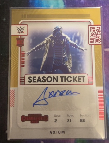 2022 Panini Chronicles WWE Contenders Season Ticket #Axiom — front