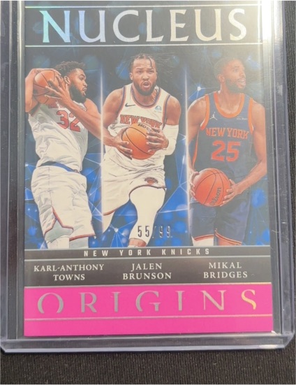 2024-25 Panini Origins Nucleus #55 Karl-Anthony Towns Jalen Brunson Mikal Bridges — front