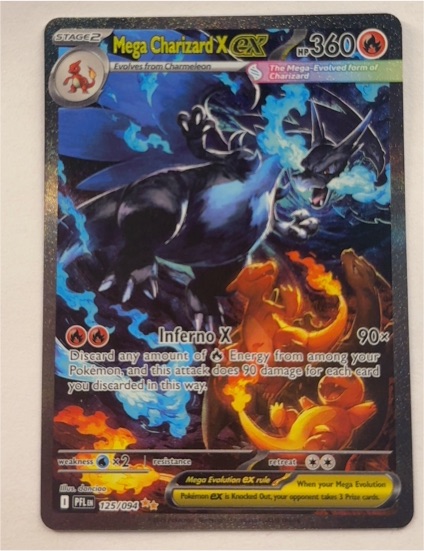 2025 Pokémon Mega Charizard X EX 125/094 Phantasmal Flames — front