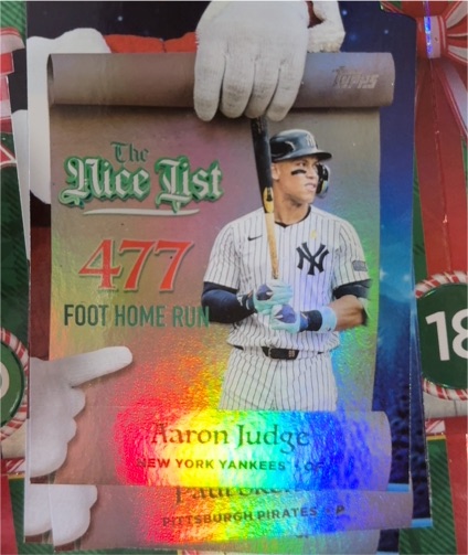 2025 Topps Holiday The Nice List #MNL-20 Aaron Judge — front