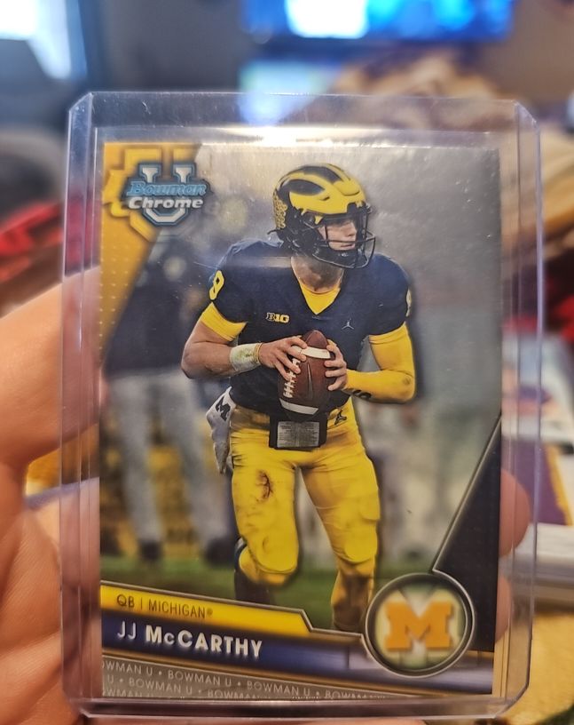 2023 Bowman University Chrome #124 JJ McCarthy — front