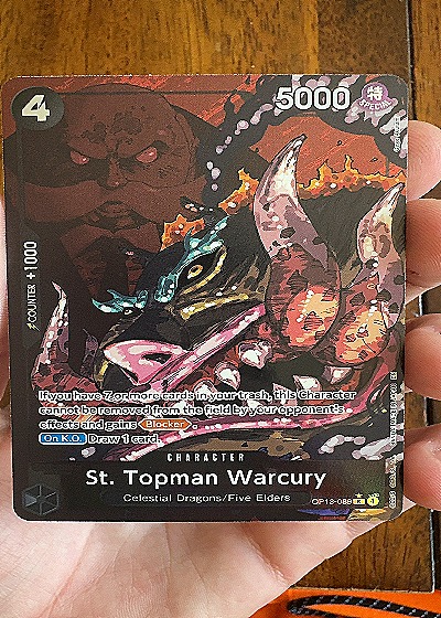 2023 One Piece TCG OP13-089 St. Topman Warcury (Alternate Art) Carrying On His Will — front