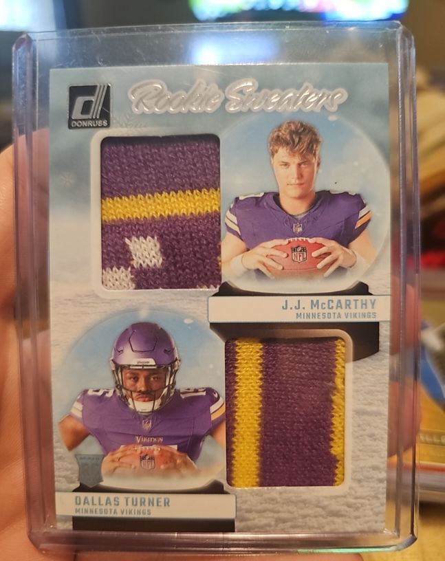 2024 Donruss Rookie Sweaters #RHD-MIN J.J. McCarthy / Dallas Turner — front