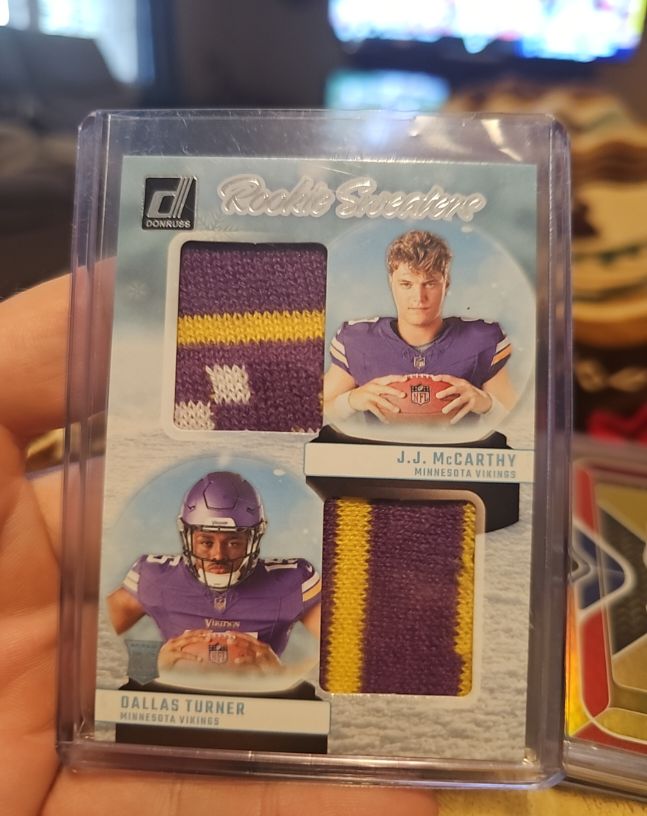 2024 Donruss Rookie Sweaters #RHD-MIN J.J. McCarthy / Dallas Turner — front