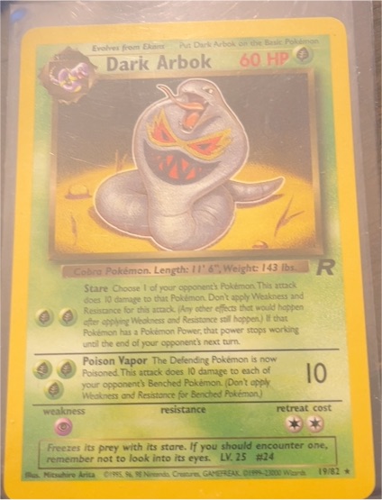 1999 Pokémon Team Rocket #19 Dark Arbok — front