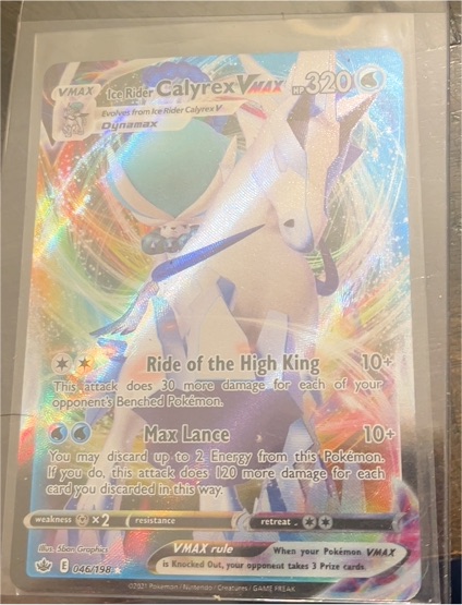 2021 Pokemon TCG Chilling Reign #046 Ice Rider Calyrex VMAX — front