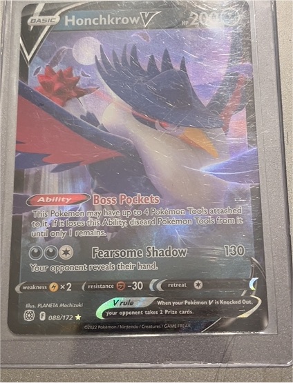 2022 Pokémon TCG Brilliant Stars #088 Honchkrow V — front