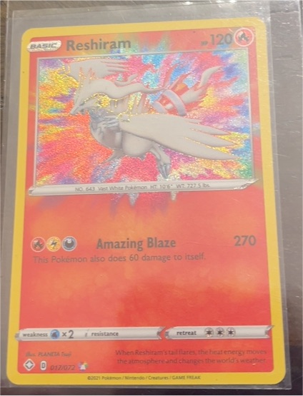 2021 Pokemon Shining Fates #017 Reshiram Amazing Rare — front