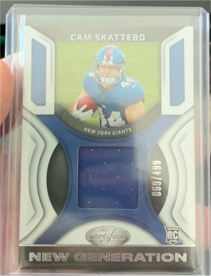 2025 Panini Certified #NGJ-CS Cam Skattebo New Generation Patch — front