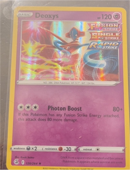 2021 Pokémon Sword & Shield Fusion Strike #120 Deoxys — front