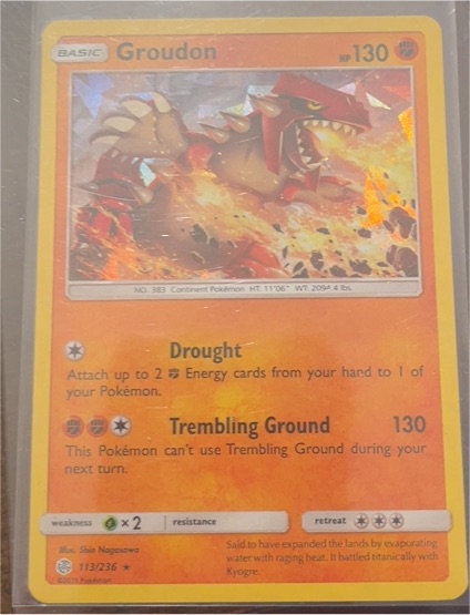 2019 Pokémon Sun & Moon Cosmic Eclipse #113 Groudon — front