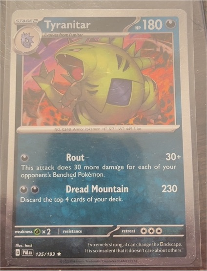 2023 Pokémon SV02: Paldea Evolved #135 Tyranitar — front