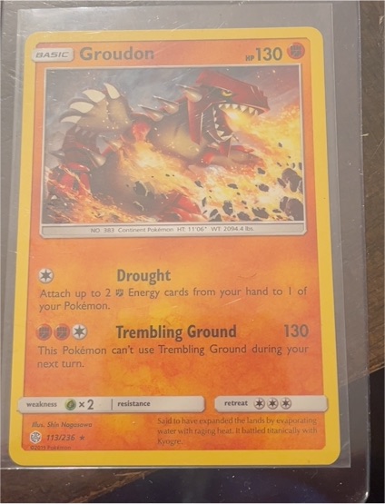 2019 Pokémon Sun & Moon Cosmic Eclipse #113 Groudon — front