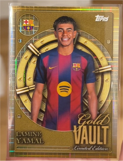2025 Topps Barcelona Tin Gold Vault Lamine Yamal Limited Edition — front