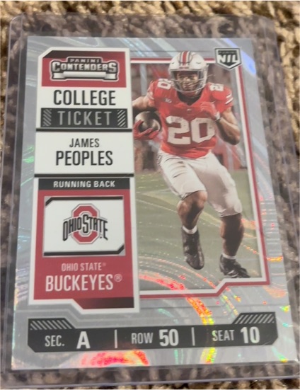 2025 Panini NIL Ohio State Contenders College Ticket #12 James Peoples — front