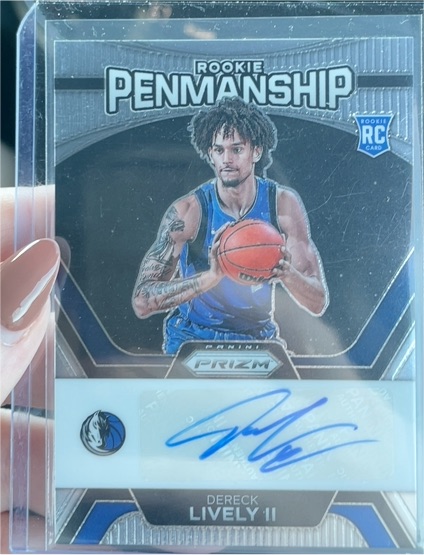 2023-24 Panini Prizm #RP-DLI Dereck Lively II Rookie Penmanship Auto — front