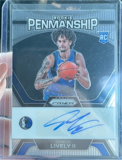 2023-24 Panini Prizm #RP-DLI Dereck Lively II Rookie Penmanship Silver Prizm RC — front