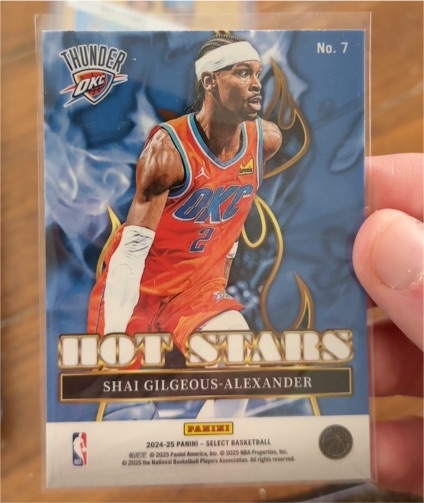 2024-25 Panini Select Basketball #7 Shai Gilgeous-Alexander Hot Stars — front