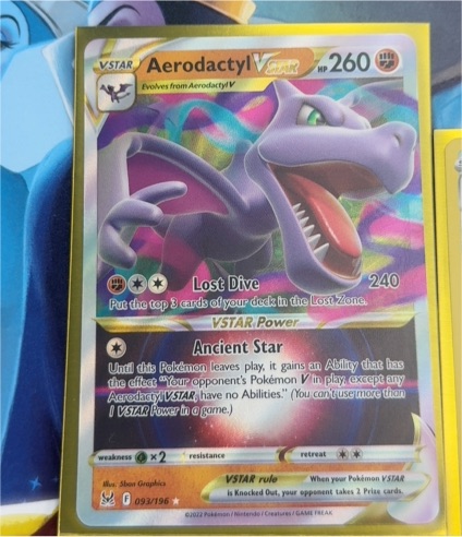 2022 Pokémon TCG Lost Origin #093 Aerodactyl VSTAR — front