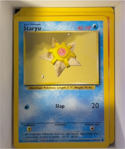 1999 Pokémon Base Set #65 Staryu — front