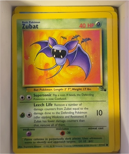 1999 Pokémon #57 Zubat — front