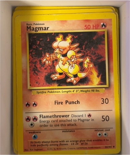 1999 Pokémon Base Set #36 Magmar — front