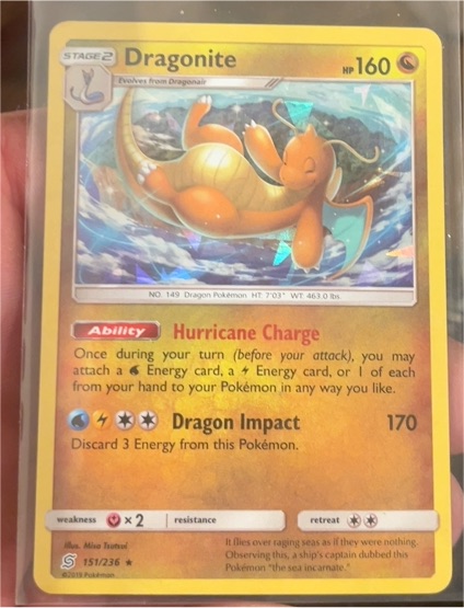 2019 Pokémon Sun & Moon Unified Minds #151 Dragonite — front