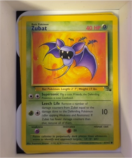 1999 Pokémon #57 Zubat — front