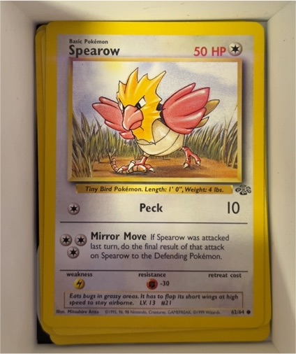 1999 Pokémon Jungle #62 Spearow — front