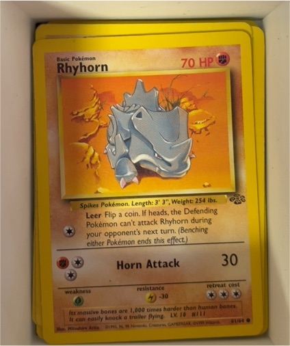 1999 Pokémon Jungle #61 Rhyhorn — front