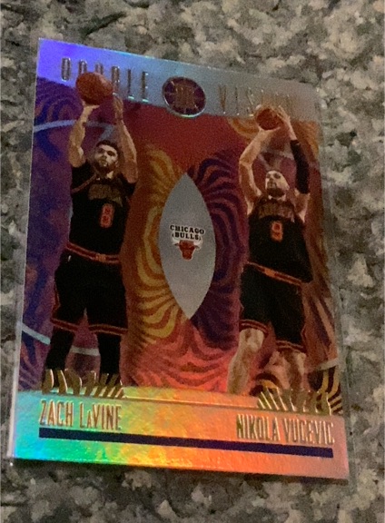 2019-20 Panini Illusions Double Vision #DV-ZLNV Zach LaVine & Nikola Vucevic — front