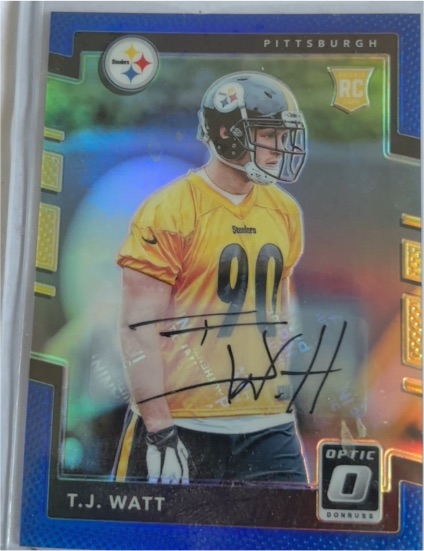 2017 Donruss Optic #1 T.J. Watt Rookie Card — front
