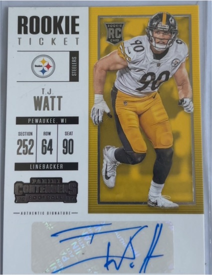 2017 Panini Contenders Rookie Ticket #RT T.J. Watt — front
