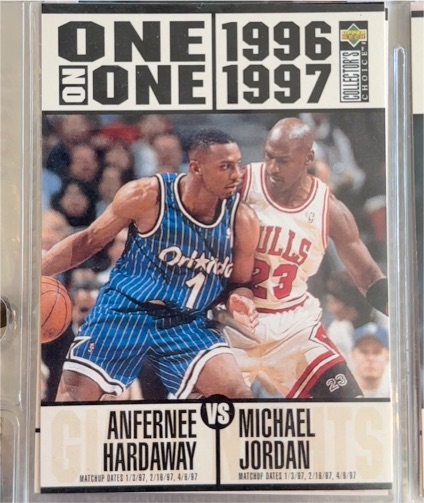 1996-97 Upper Deck Collector's Choice One on One #356 Michael Jordan / Anfernee Hardaway — front