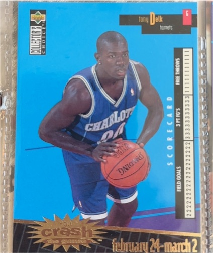1996 Upper Deck Collector's Choice #C3 Tony Delk Crash the Game Feb 24-Mar 2 — front