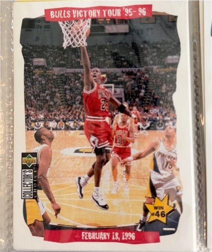 1996-97 Upper Deck Collector's Choice #26 Michael Jordan Bulls Victory Tour '95-96 Win #46 — front