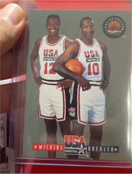 1993 Skybox Premium USA Basketball Tip-Off #8 Clyde Drexler Dominique Wilkins — front