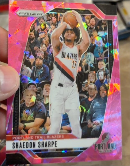 2024-25 Panini Prizm #144 Shaedon Sharpe Pink Ice — front