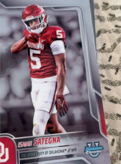 2025 Bowman University Chrome #48 Isaiah Sategna — front