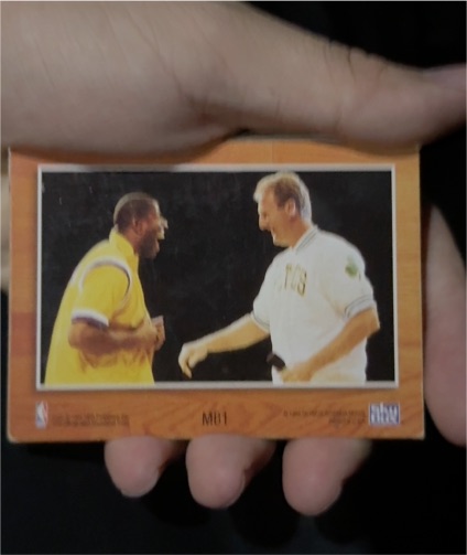1994 Skybox Hoops #MB1 Magic Johnson & Larry Bird — front
