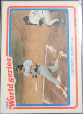 1989 Fleer #3 Canseco Slams L.A. World Series — front