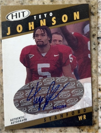 2003 Sage Hit Autograph #A40 Teyo Johnson — front