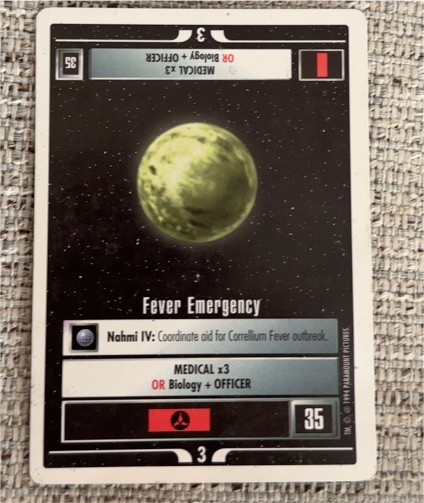 1994 Star Trek The Next Generation CCG #35 Fever Emergency — front