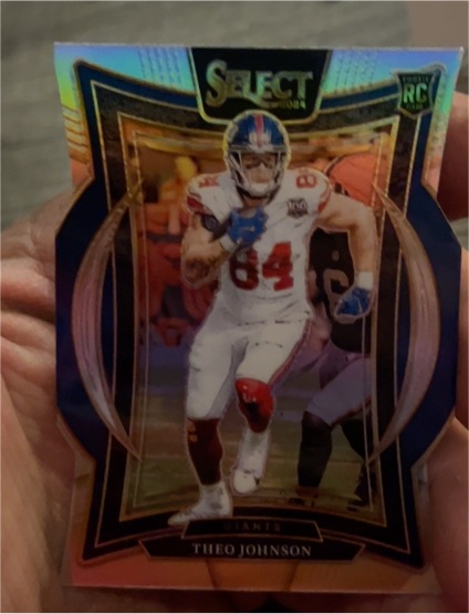 2024 Panini Select #96 Theo Johnson Silver Prizm Die Cut — front