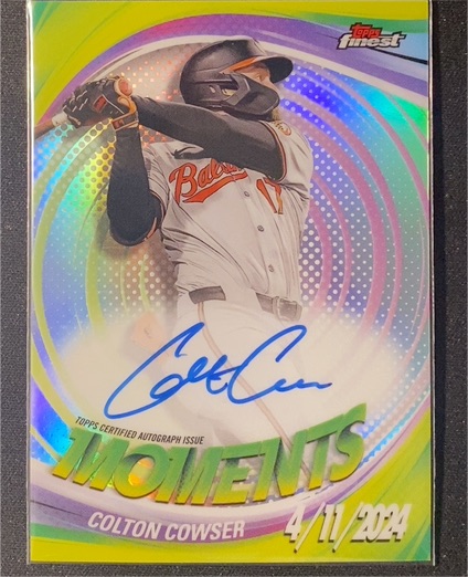 2024 Topps Finest Moments Autographs #FMA-CC Colton Cowser — front