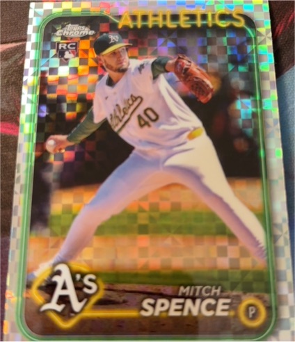 2024 Topps Chrome Update #USC166 Mitch Spence X-Fractor Rookie Card — front