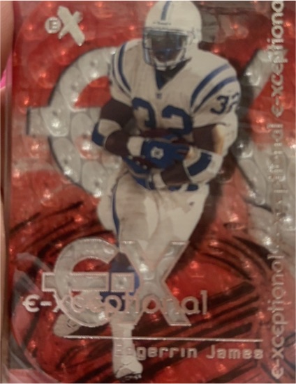 2000 Fleer E-X #8 XC Edgerrin James X - E-Xceptional Red — front
